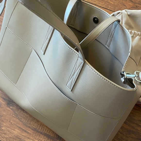 Calpak Taupe Leather Tote Bag - Picture 4 of 4